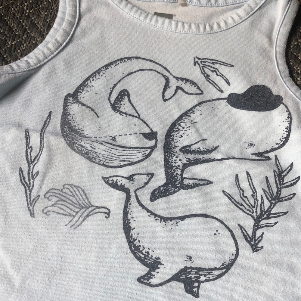 Tag light blue Tank Top with Gray Whale Trio Graphic - Picture 2 of 4